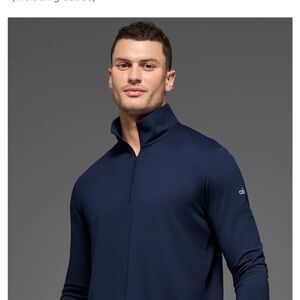 Alo Conquer Crew Reform Navy Quarter Zip